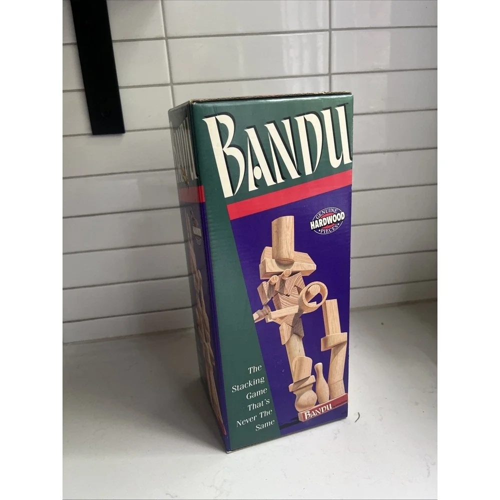Vintage BANDU Wood Block Stacking Game - NEW - Milton Bradley - 1991